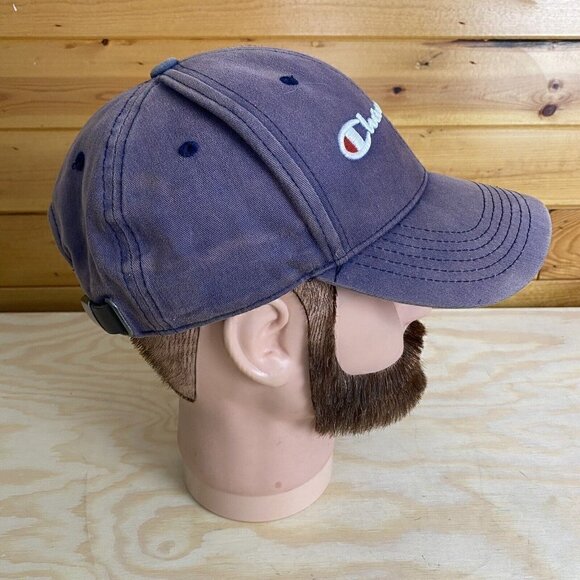 CHAMPION Brand Distressed Strapback Adjustable Hat Cap Dad Mom Unisex Blue - Picture 8 of 8